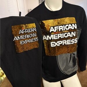 Black and Gold Sequin Men's Crewneck Sweater